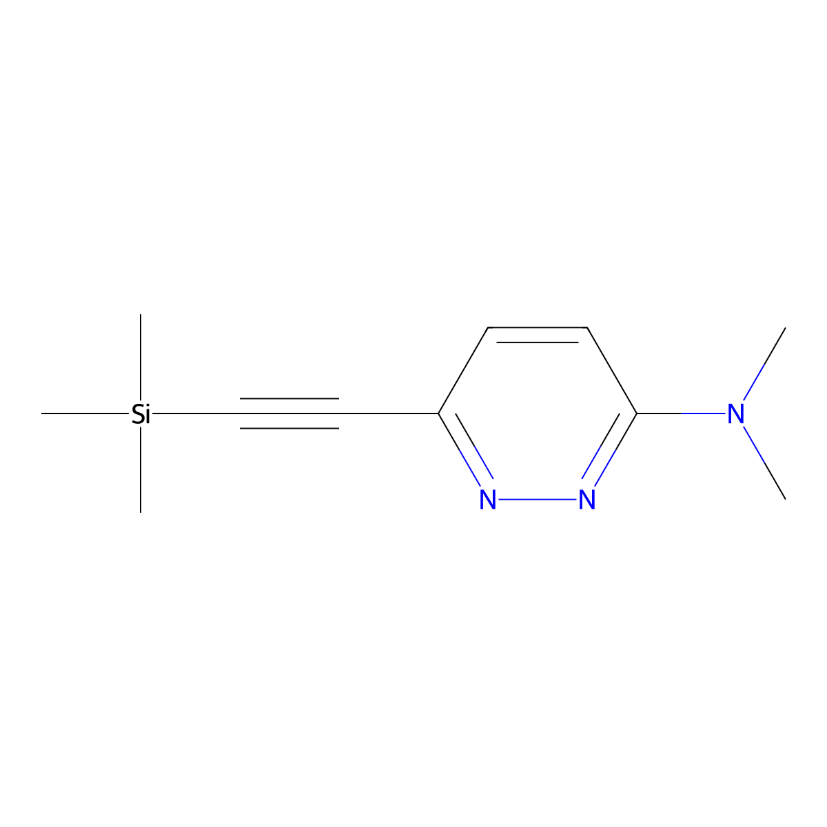 N,N-dimethyl-6-((trimethylsilyl)ethynyl)pyridazin-3-amine molecular structure, CAS 2502116-56-3