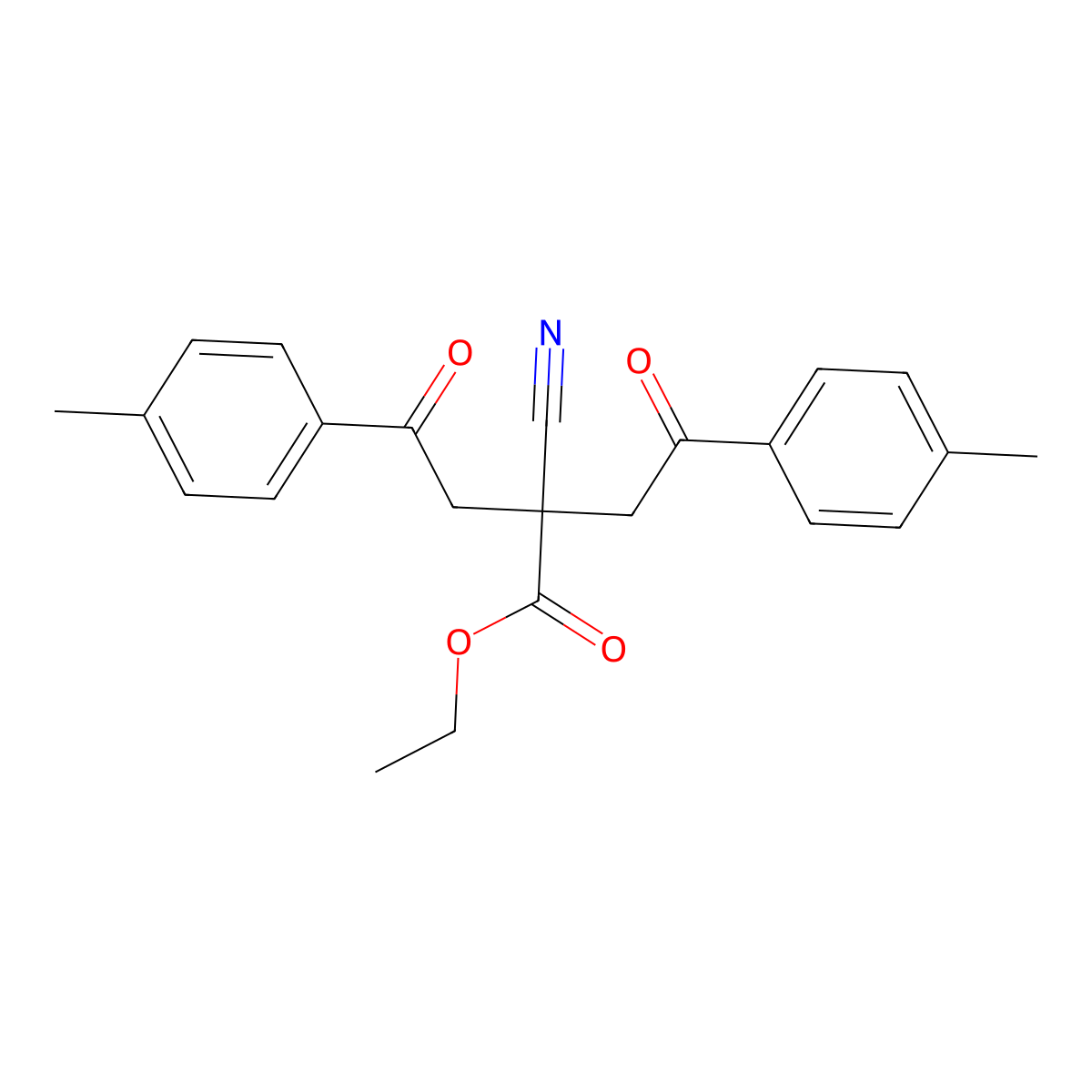 Ethyl 2-cyano-4-(4-methylphenyl)-2-[2-(4-methylphenyl)-2-oxoethyl]-4-oxobutanoate molecular structure, CAS 250213-65-1