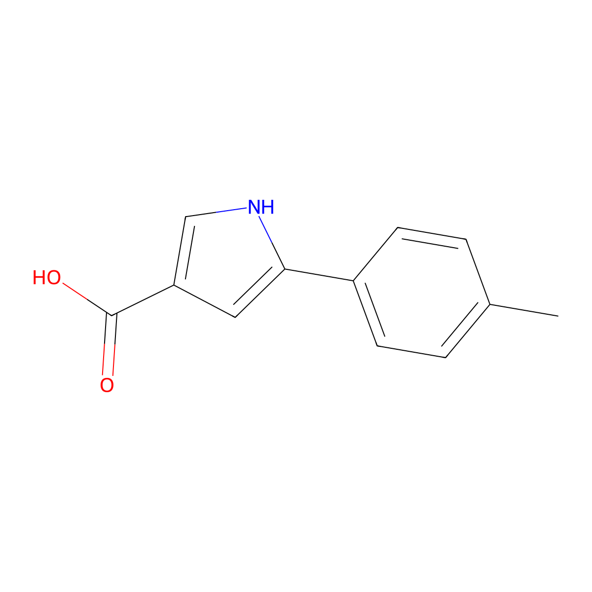 5-(4-Methylphenyl)-1H-pyrrole-3-carboxylic acid molecular structure, CAS 250213-75-3