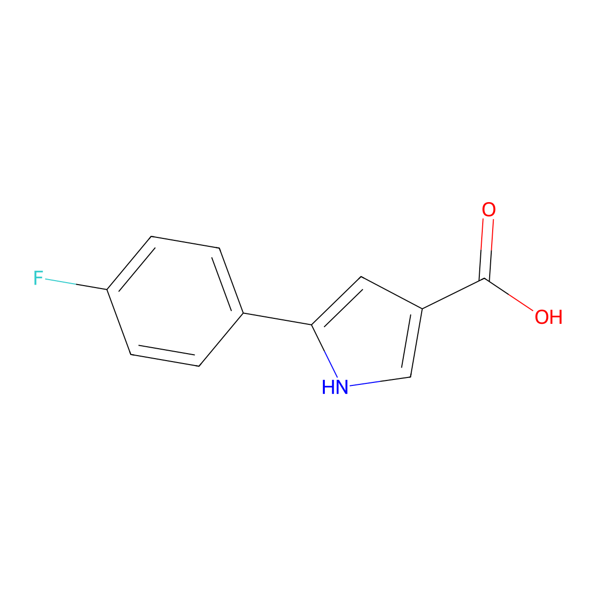 5-(4-Fluorophenyl)-1H-pyrrole-3-carboxylic acid molecular structure, CAS 250213-76-4