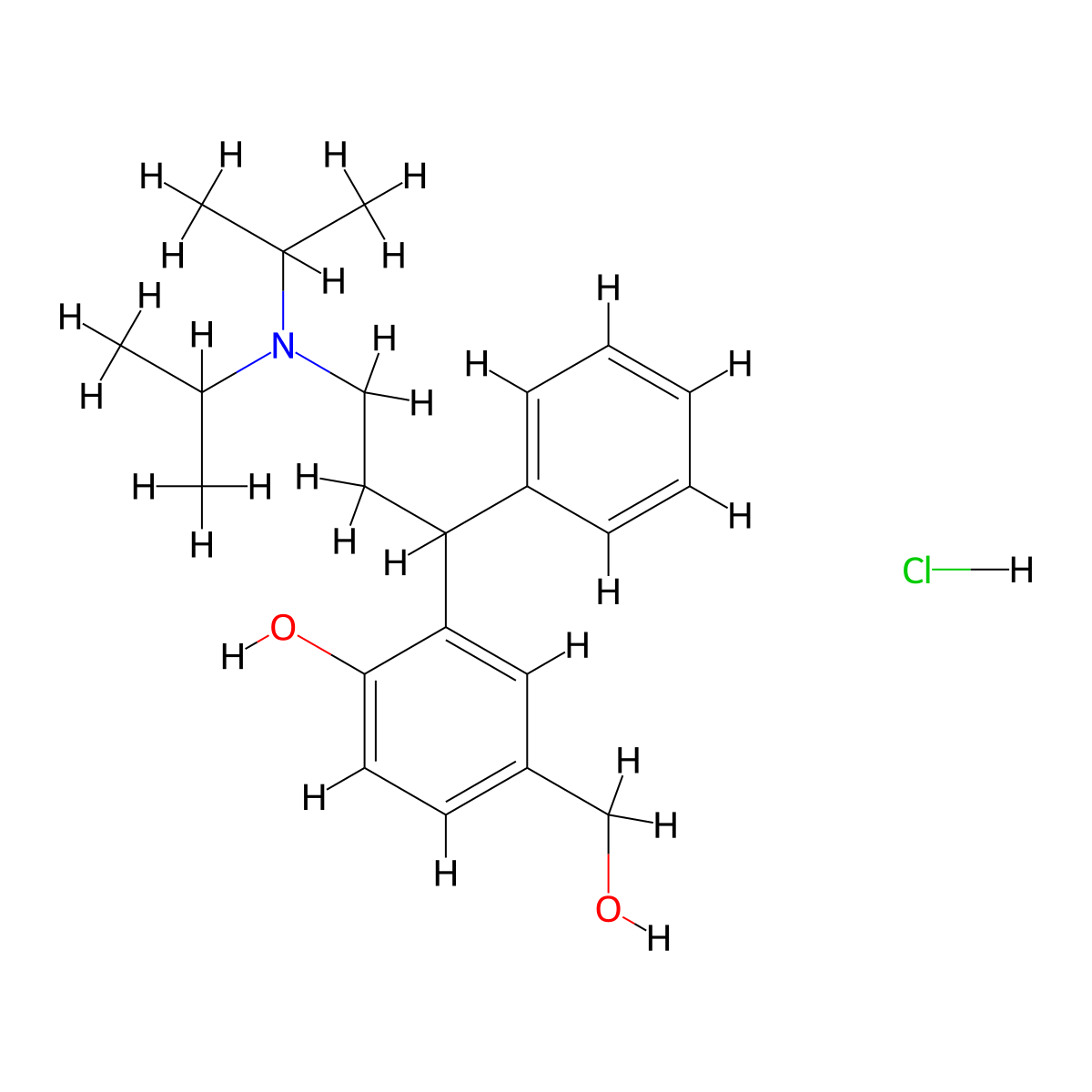 2-(3-(Diisopropylamino)-1-phenylpropyl)-4-(hydroxymethyl)phenol hydrochloride molecular structure, CAS 250214-40-5