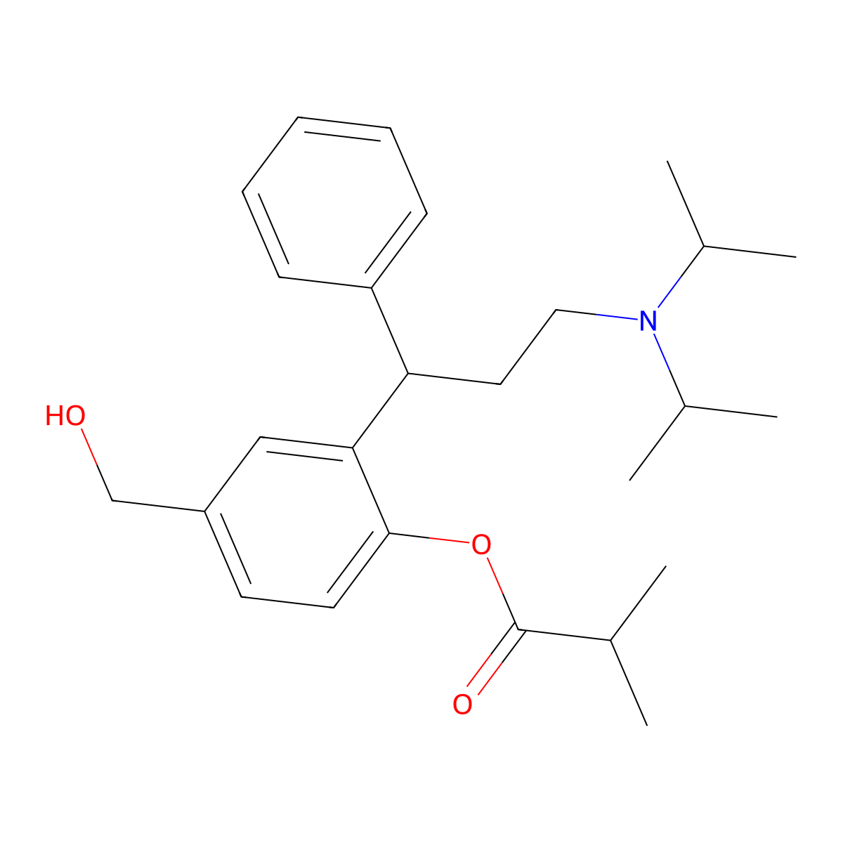 2-(3-(Diisopropylamino)-1-phenylpropyl)-4-(hydroxymethyl)phenyl isobutyrate molecular structure, CAS 250214-44-9