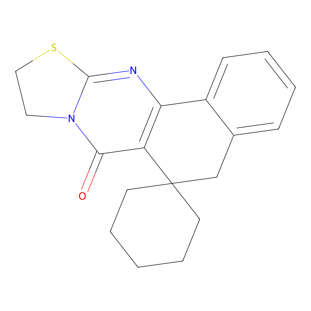 5,6,9,10-tetrahydrospiro(7H-benzo[h][1,3]thiazolo[2,3-b]quinazoline-6,1'-cyclohexane)-7-one molecular structure, CAS 250216-01-4