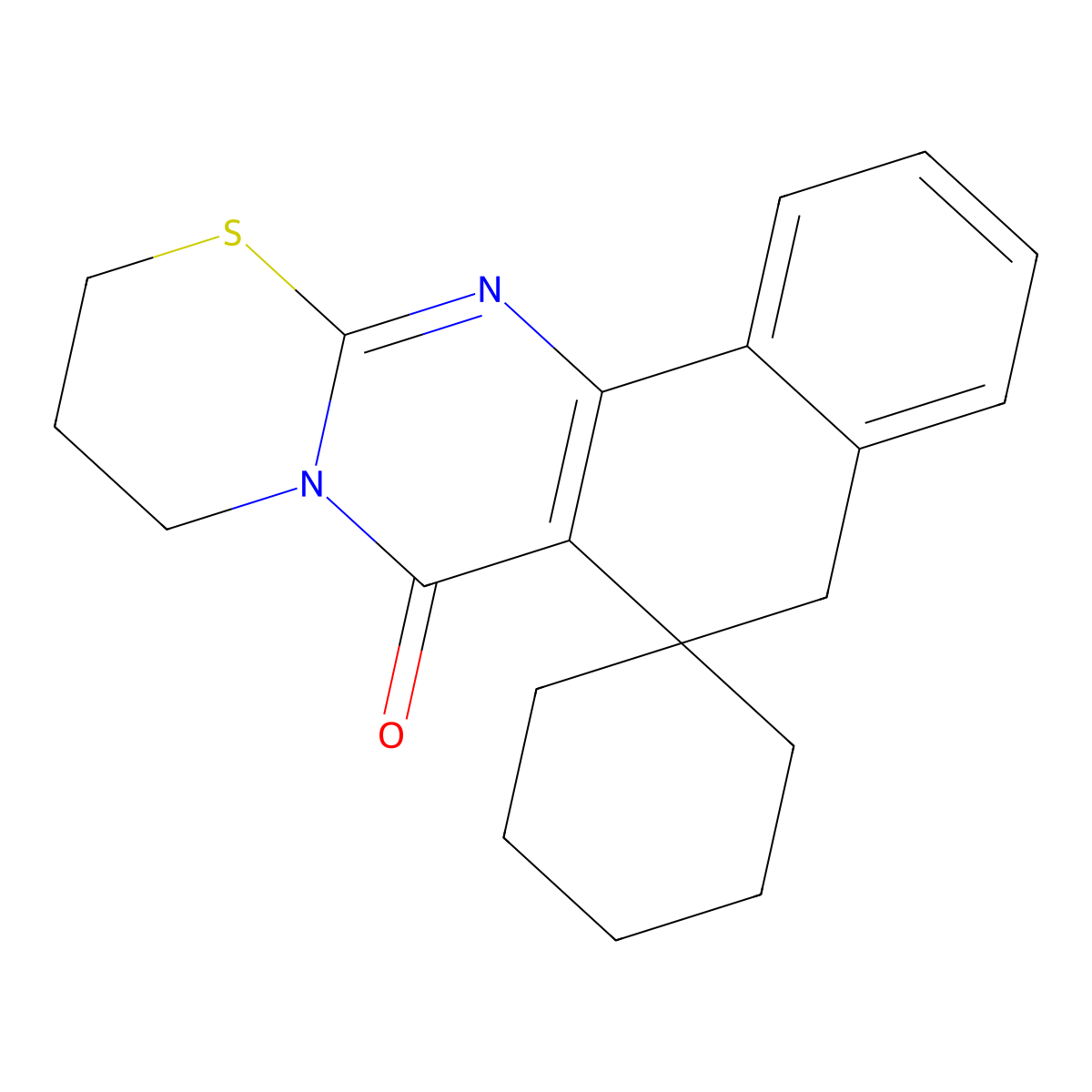 5,6,10,11-tetrahydrospiro(7H,9H-benzo[h][1,3]thiazino[2,3-b]quinazoline-6,1'-cyclohexane)-7-one molecular structure, CAS 250216-02-5