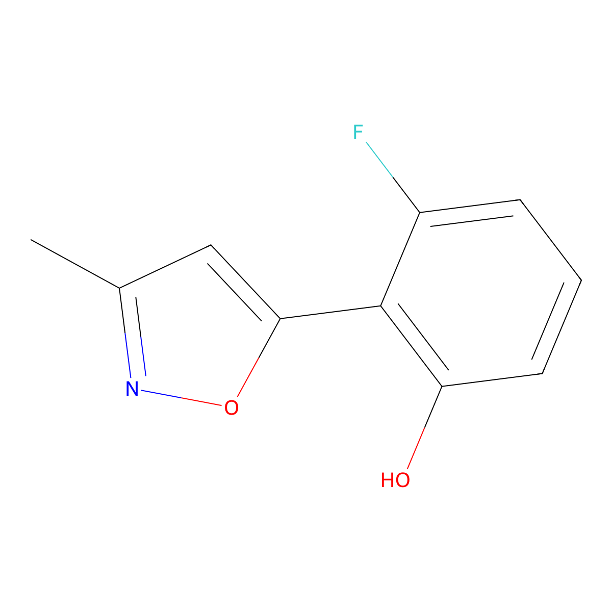 3-Fluoro-2-(3-methyl-5-isoxazolyl)phenol molecular structure, CAS 2502166-94-9