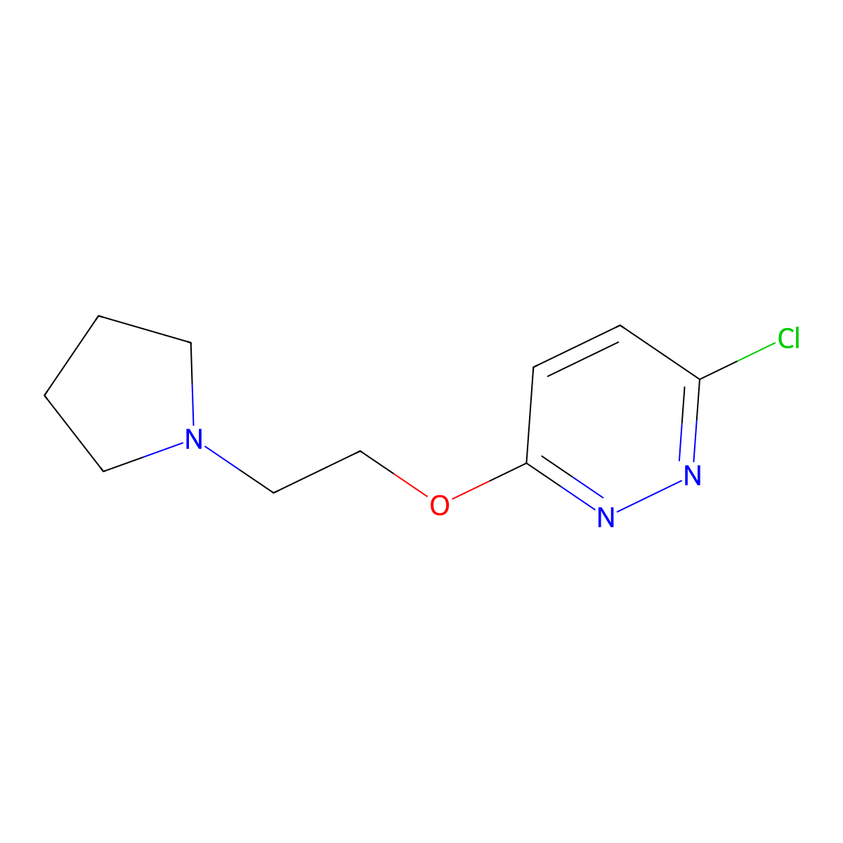 3-(2-(Pyrrolidin-1-yl)ethoxy)-6-chloropyridazine molecular structure, CAS 250217-43-7