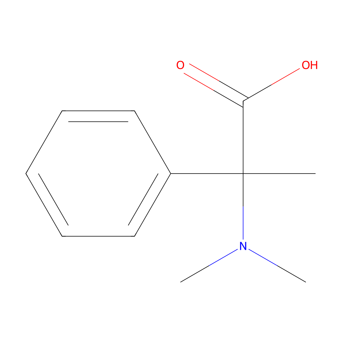 2-(Dimethylamino)-2-phenylpropanoic acid molecular structure, CAS 25022-56-4