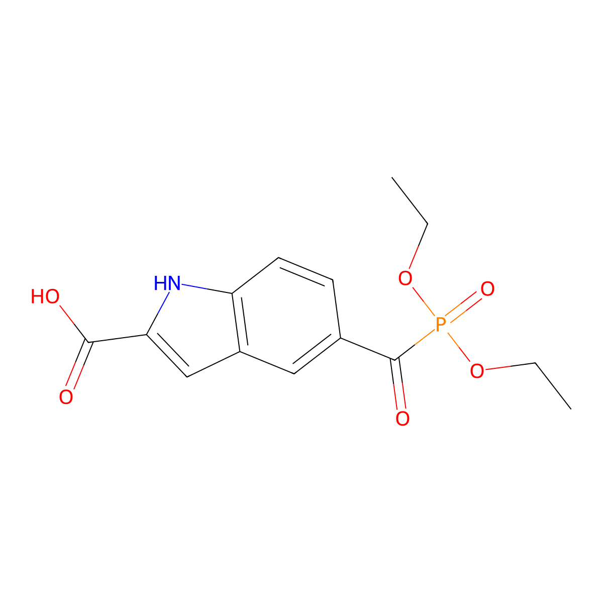 5-[(diethoxyphosphinyl)carbonyl]-1H-indole-2-carboxylic acid molecular structure, CAS 2502205-58-3