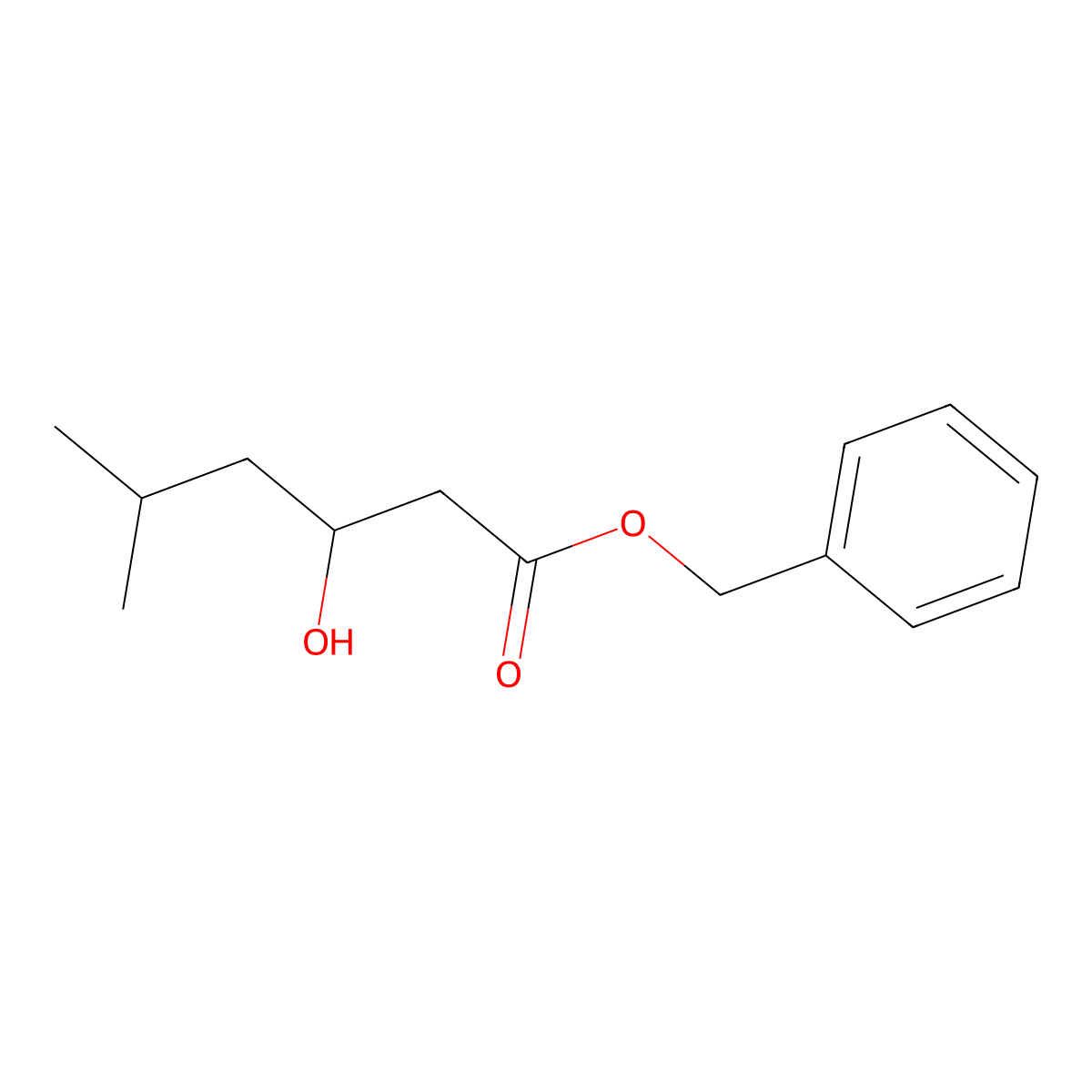 Phenylmethyl 3-hydroxy-5-methylhexanoate molecular structure, CAS 250221-30-8