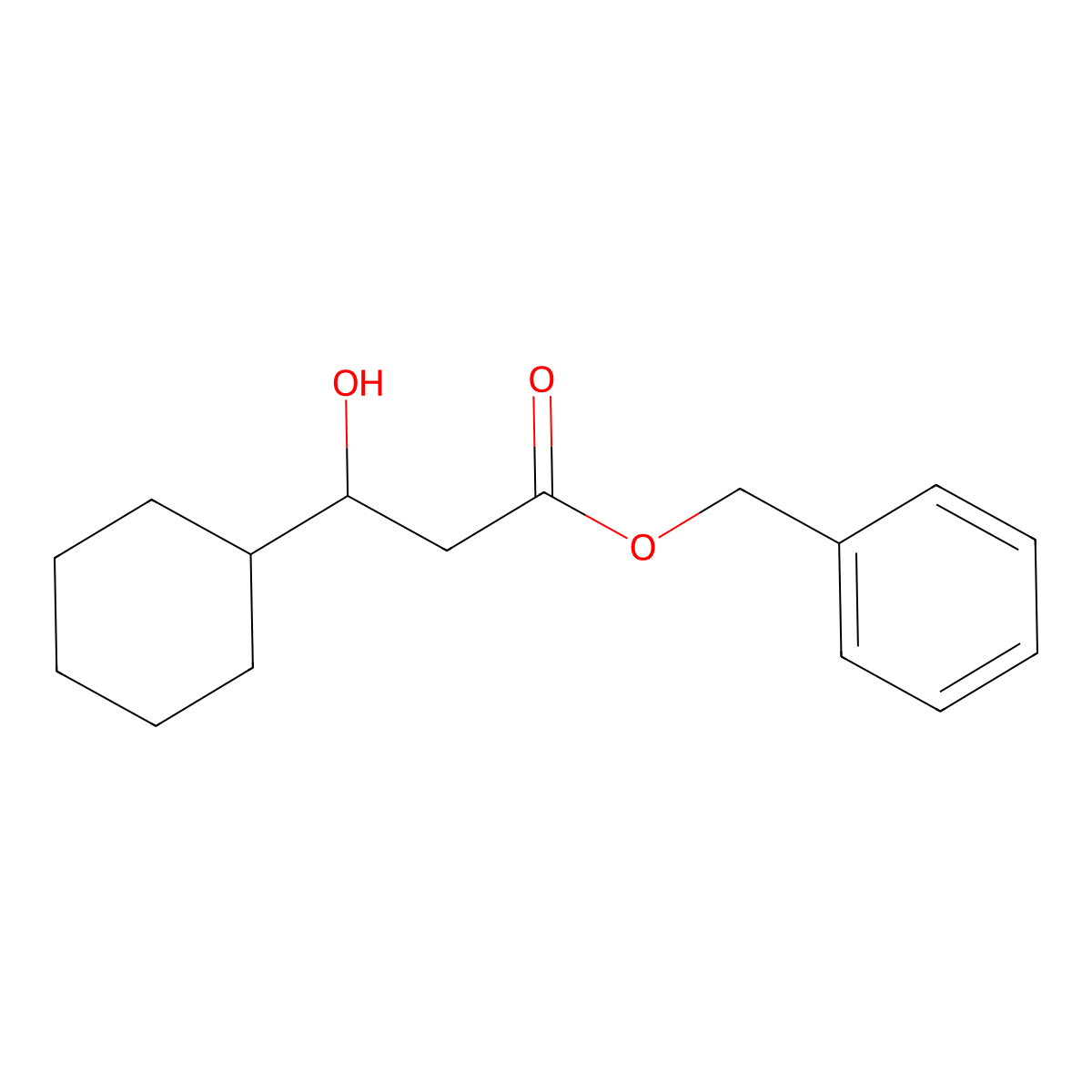 Phenylmethyl ss-hydroxycyclohexanepropanoate molecular structure, CAS 250221-31-9