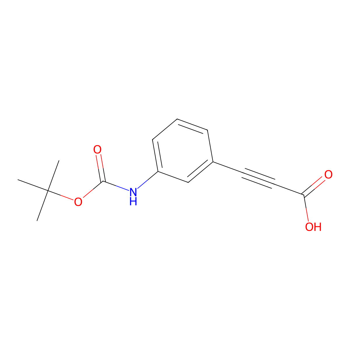 3-(3-{[(Tert-butoxy)carbonyl]amino}phenyl)prop-2-ynoic acid molecular structure, CAS 2502210-23-1