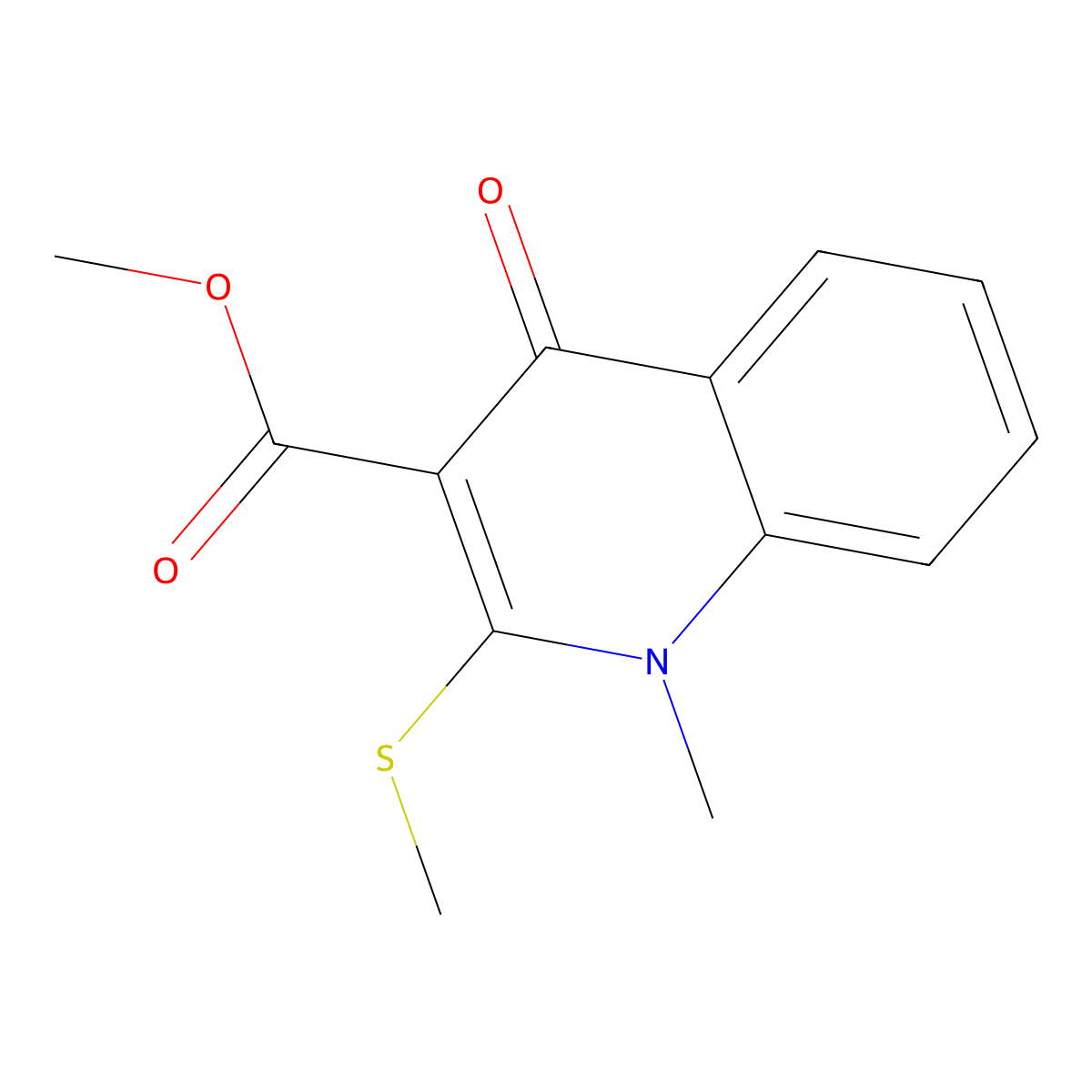 Methyl 1-methyl-2-(methylsulfanyl)-4-oxo-1,4-dihydroquinoline-3-carboxylate molecular structure, CAS 2502298-71-5