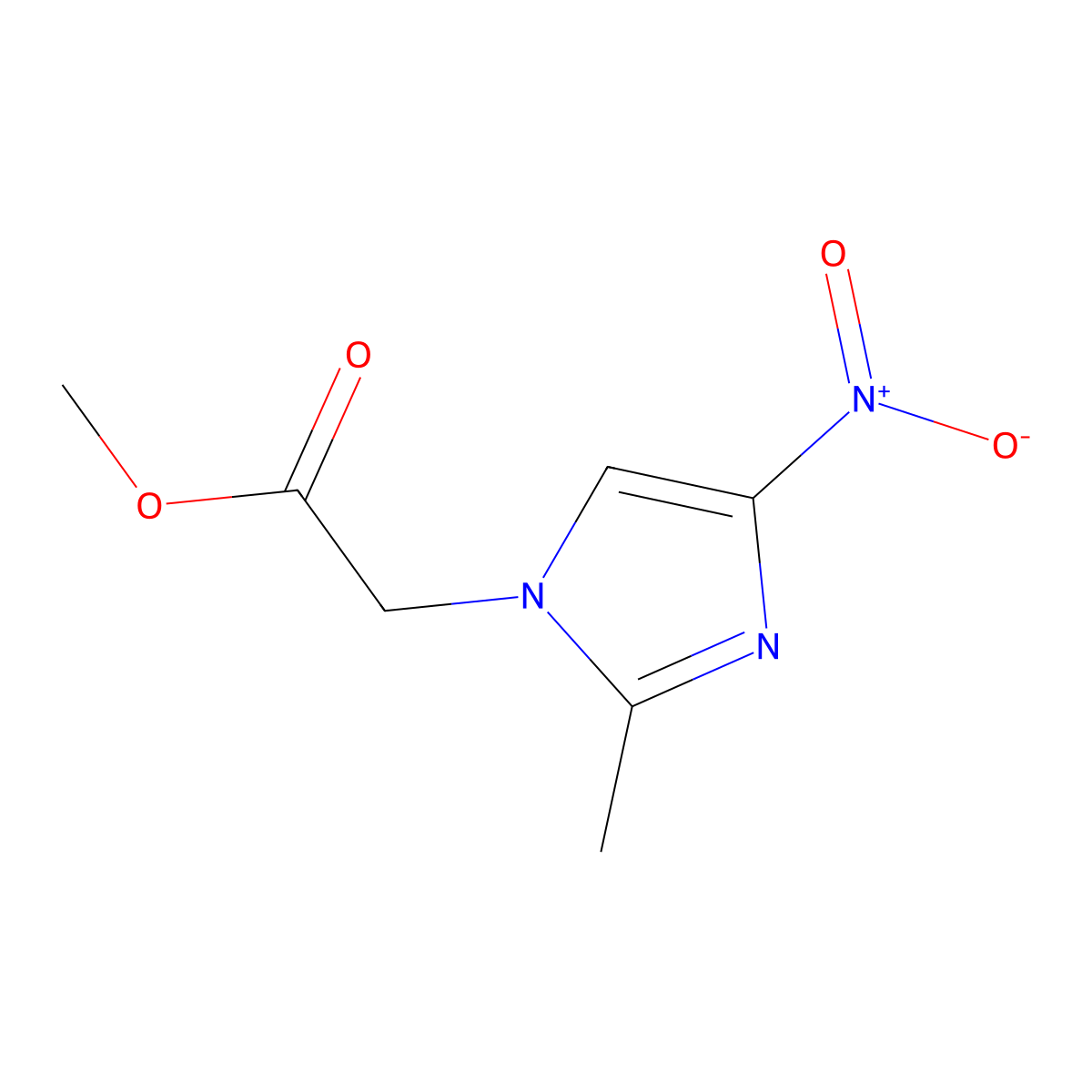 methyl (2-methyl-4-nitro-1H-imidazol-1-yl)acetate molecular structure, CAS 25023-24-9