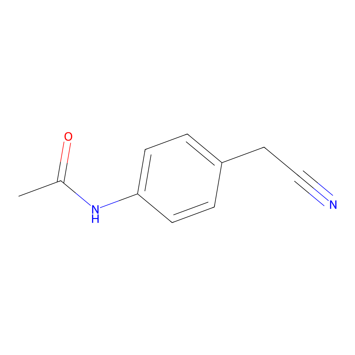 4-Acetamidophenylacetonitrile molecular structure, CAS 25025-06-3