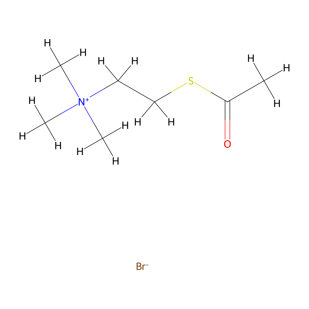 2-Acetylthioethyltrimethylammonium bromide molecular structure, CAS 25025-59-6
