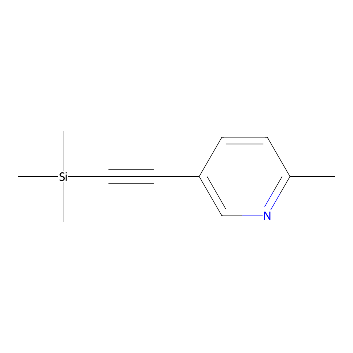 2-Methyl-5-((trimethylsilyl)ethynyl)pyridine molecular structure, CAS 250252-33-6