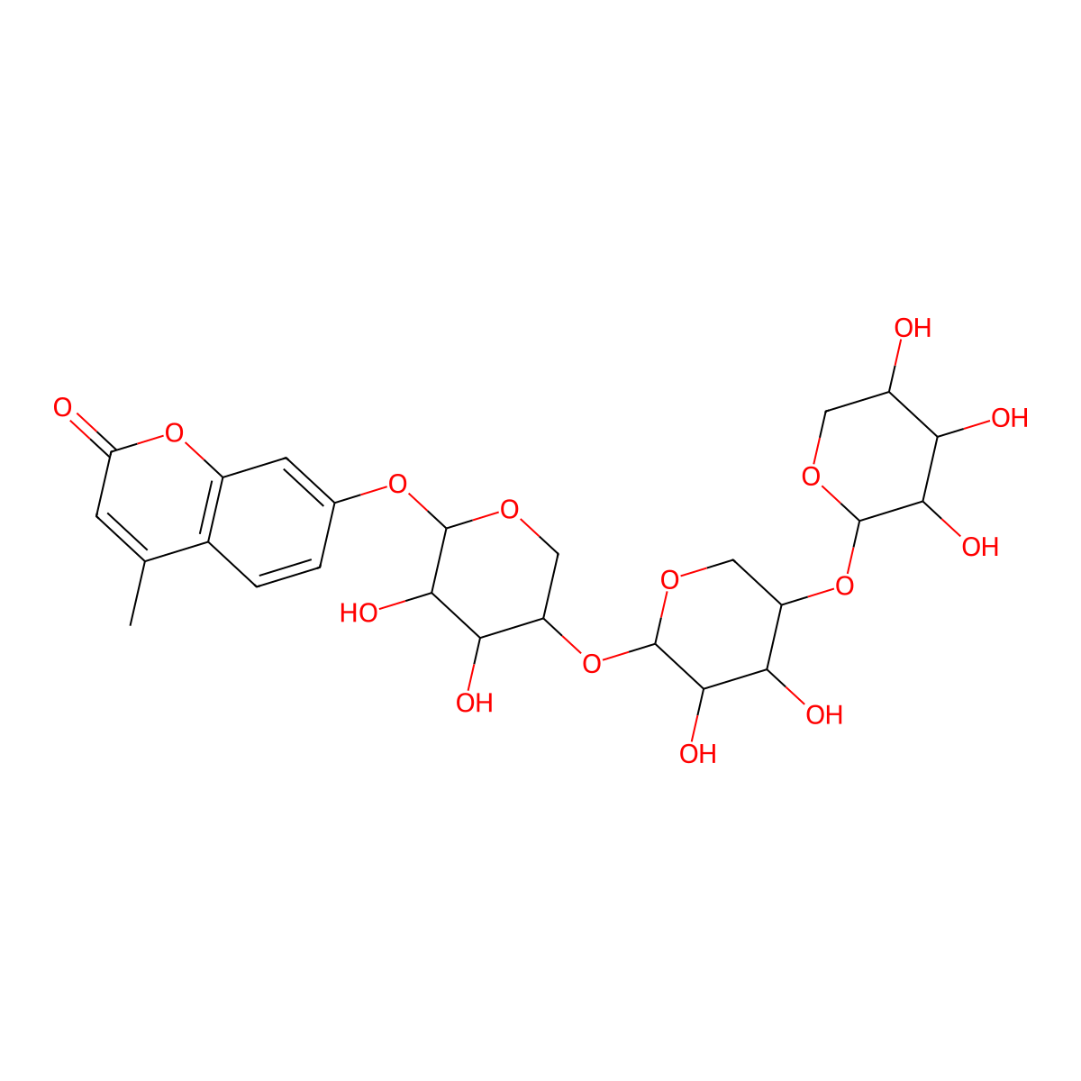4-Methylumbelliferyl-b-D-xylotrioside molecular structure, CAS 250252-60-9