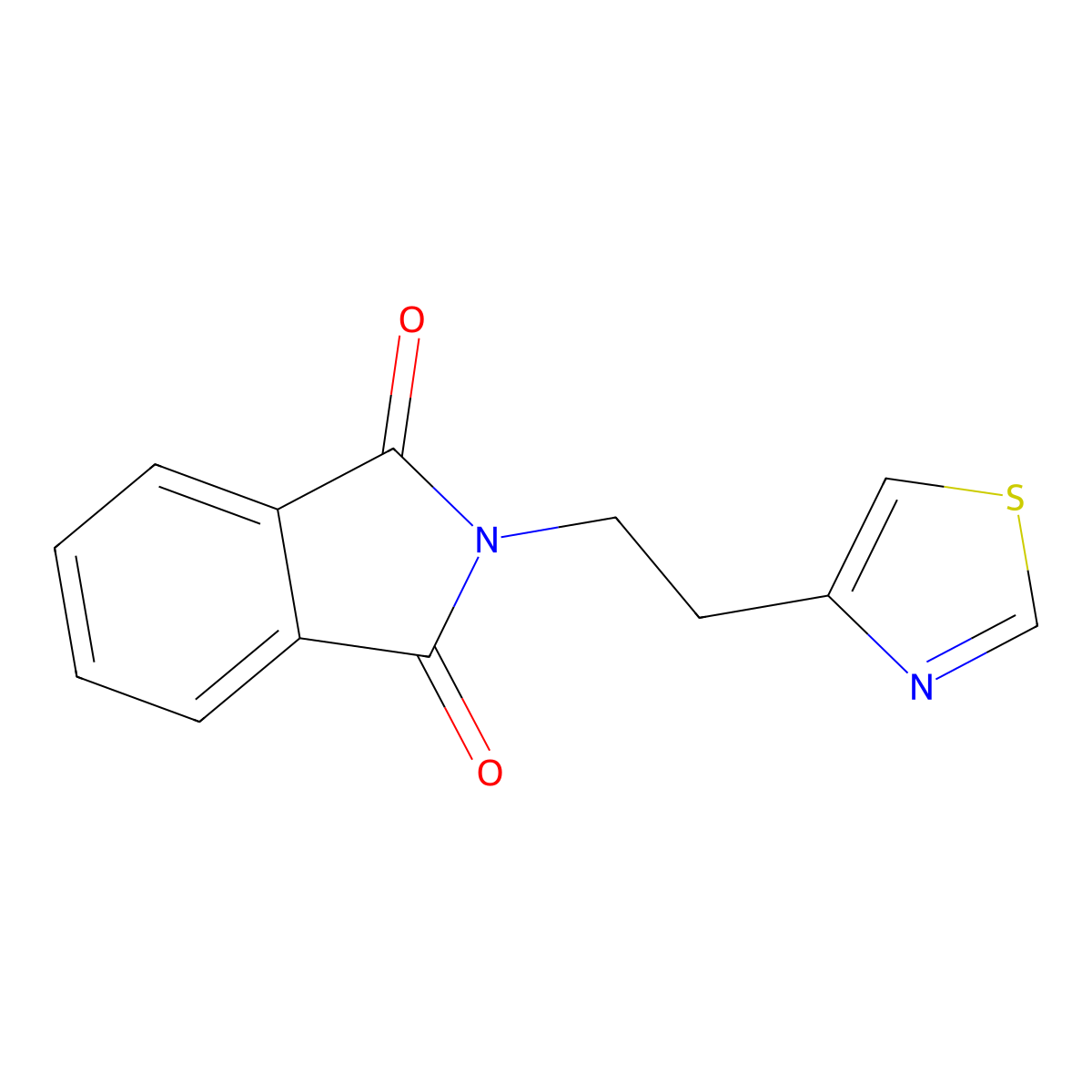 2-[2-(1,3-thiazol-4-yl)ethyl]-1H-isoindole-1,3(2H)-dione molecular structure, CAS 250258-56-1