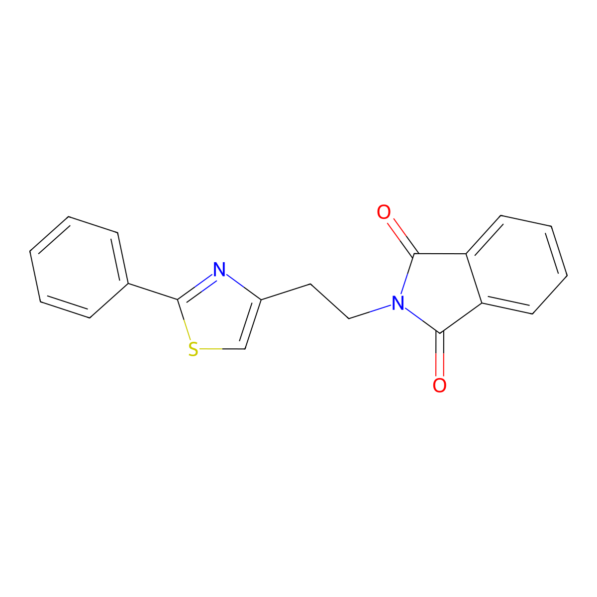 2-[2-(2-phenyl-1,3-thiazol-4-yl)ethyl]-1H-isoindole-1,3(2H)-dione molecular structure, CAS 250258-57-2