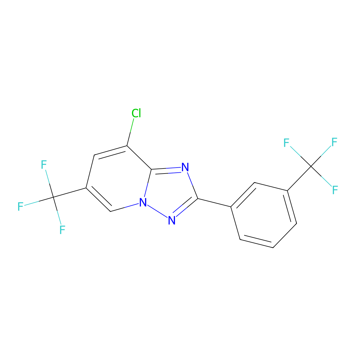 8-Chloro-6-(trifluoromethyl)-2-[3-(trifluoromethyl)phenyl][1,2,4]triazolo[1,5-a]pyridine molecular structure, CAS 250261-41-7