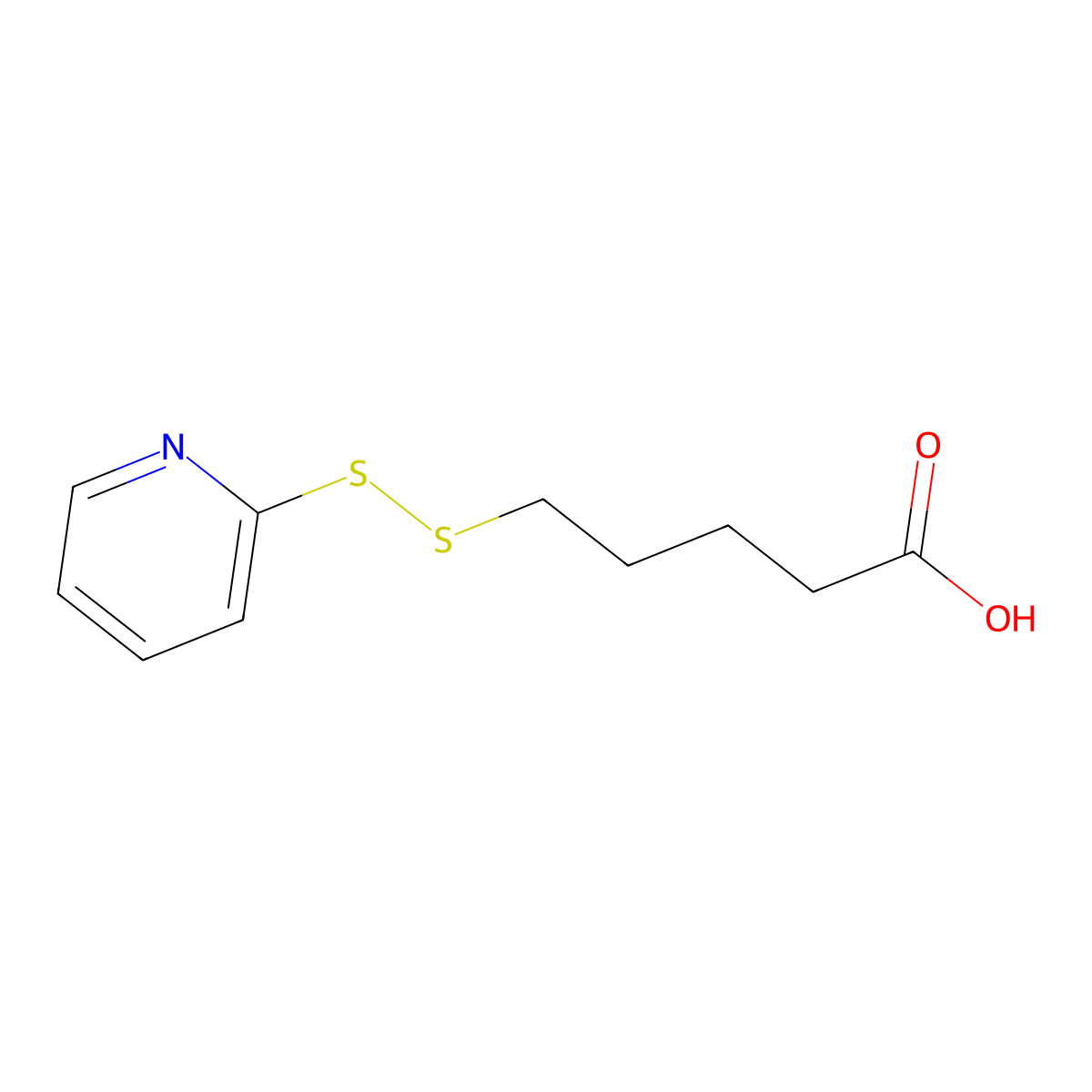 5-(Pyridin-2-yldisulfanyl)pentanoic acid molecular structure, CAS 250266-80-9
