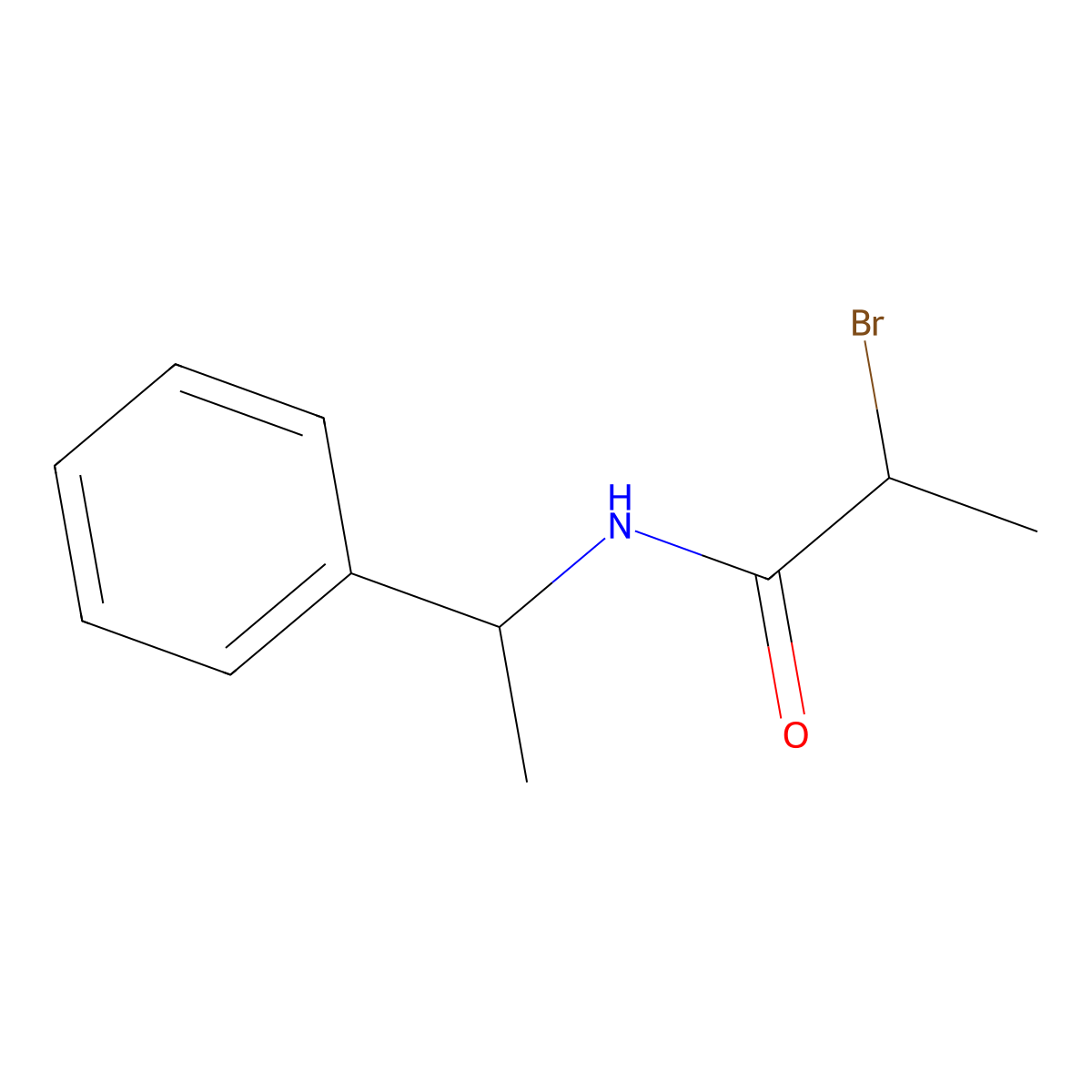2-bromo-N-(1-phenylethyl)propanamide molecular structure, CAS 25027-38-7