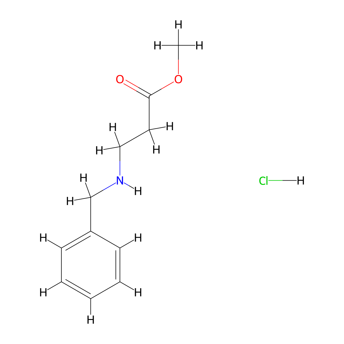 Methyl N-benzyl-beta-alaninate--hydrogen chloride (1/1) molecular structure, CAS 25027-59-2
