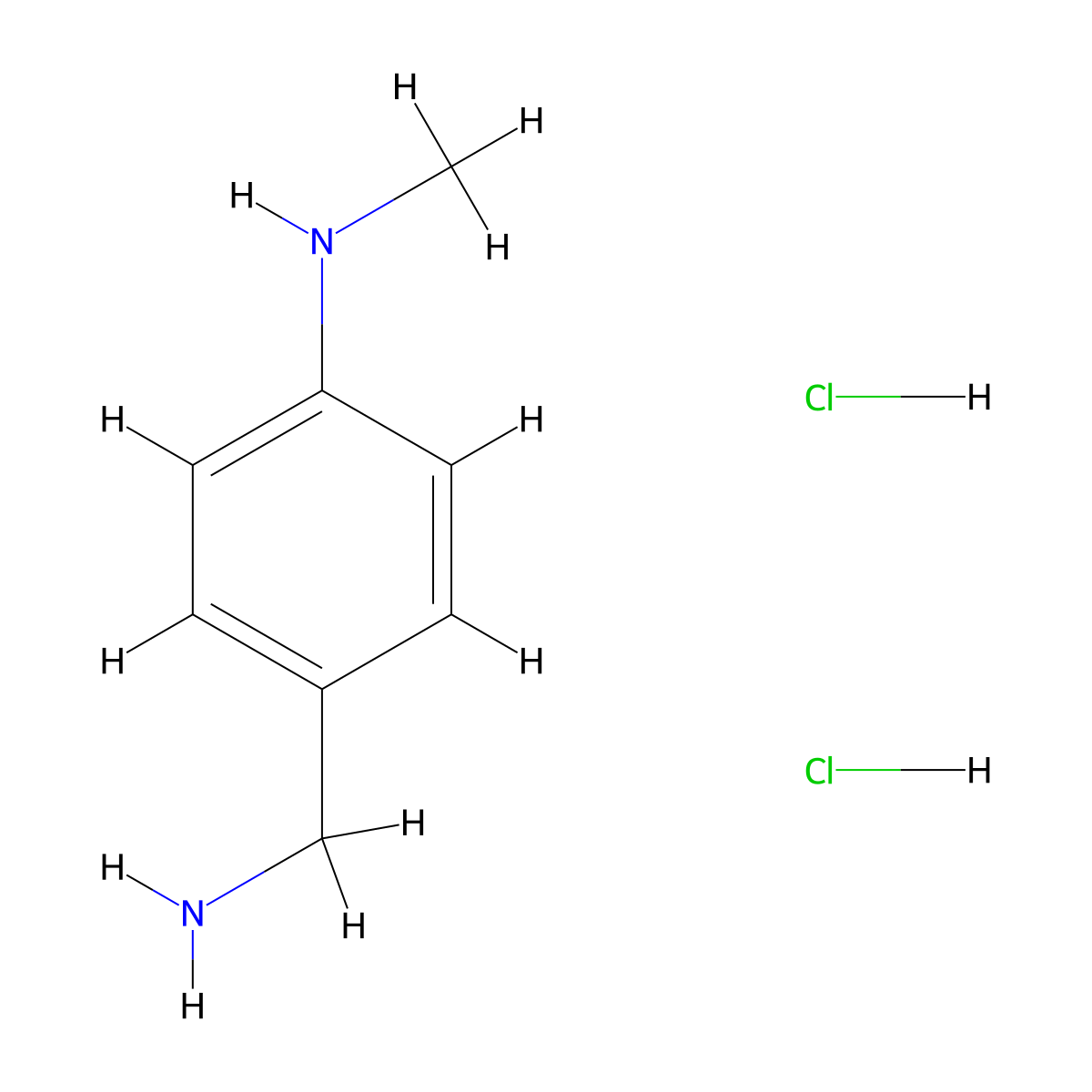 4-(aminomethyl)-N-methylaniline dihydrochloride molecular structure, CAS 25027-72-9