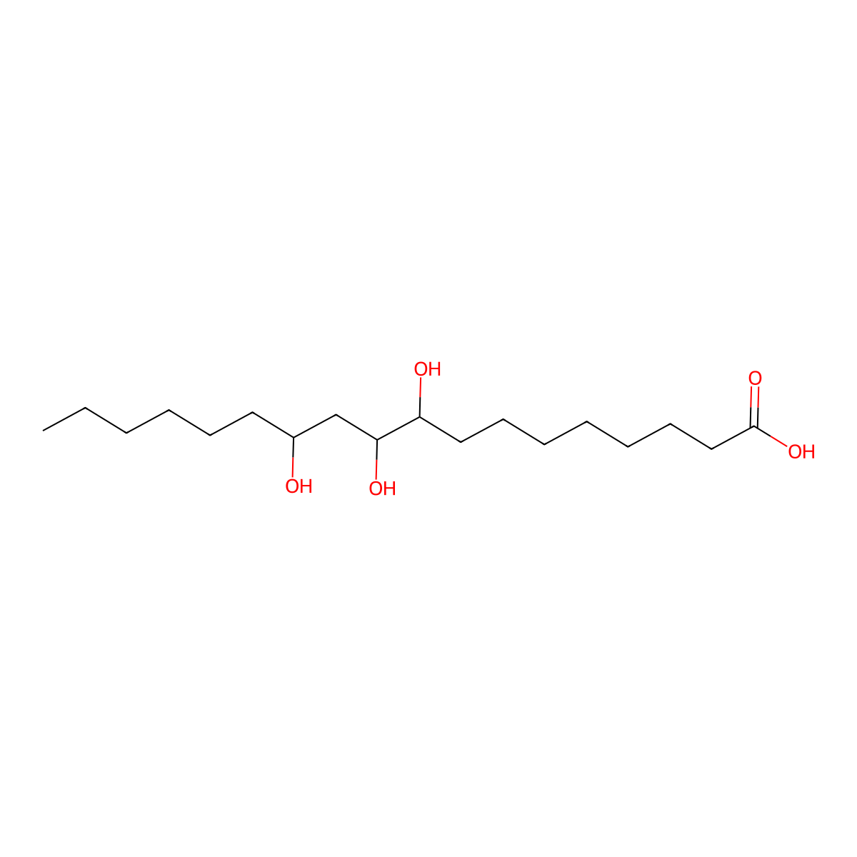 9,10,12-trihydroxyoctadecanoic Acid molecular structure, CAS 25027-95-6