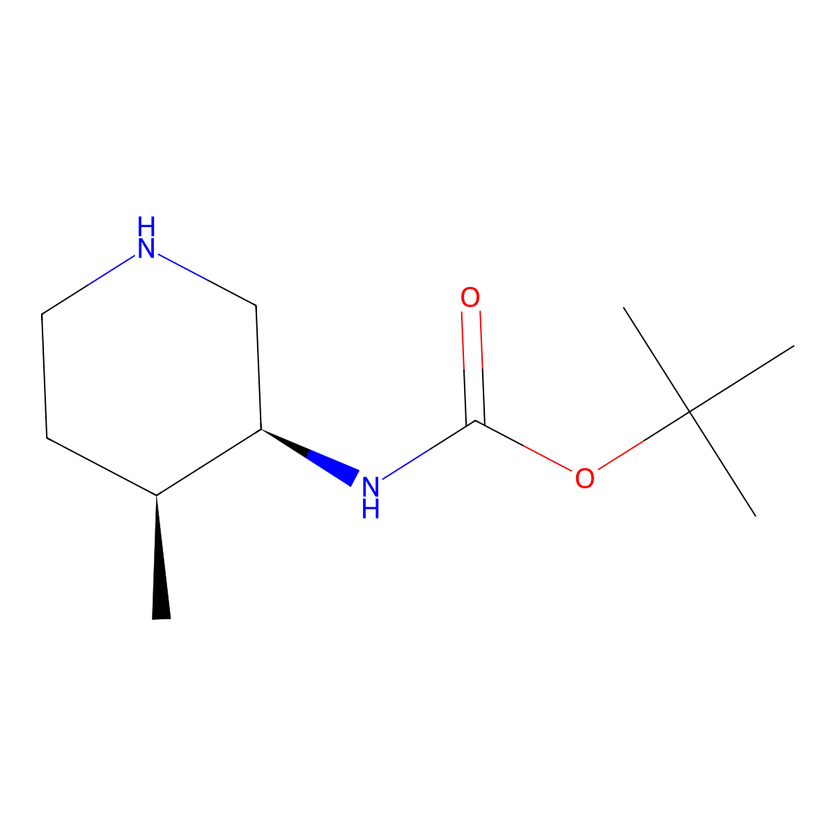 tert-Butyl ((3S,4S)-4-methylpiperidin-3-yl)carbamate molecular structure, CAS 250275-21-9