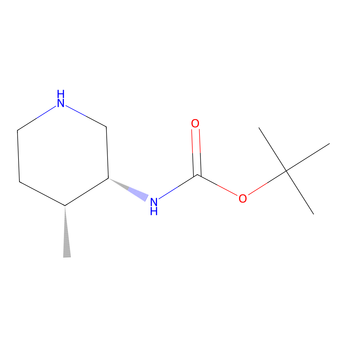(3R,4R)-3-(Boc-amino)-4-methylpiperidine molecular structure, CAS 250275-22-0