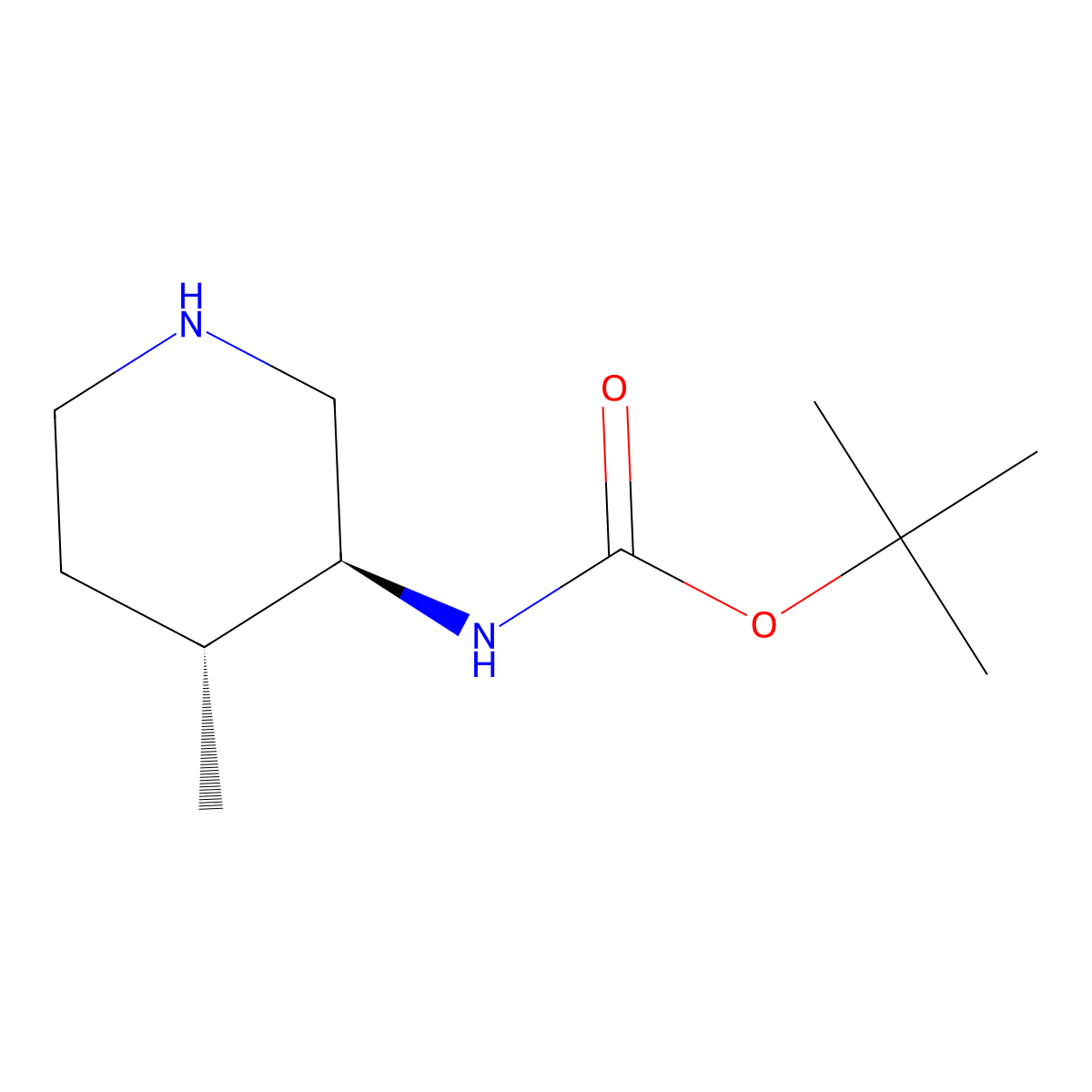 trans-tert-Butyl (4-methylpiperidin-3-yl)carbamate molecular structure, CAS 250275-23-1
