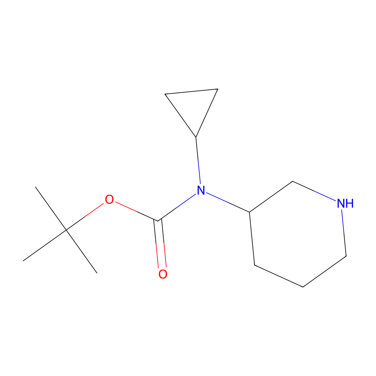 N-Boc-N-(3-piperidyl)cyclopropylamine molecular structure, CAS 250275-24-2
