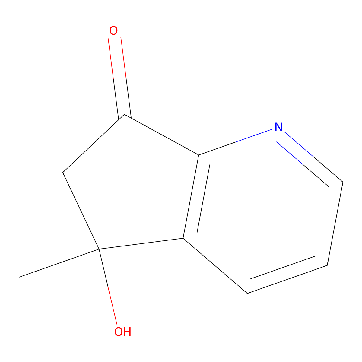5-Hydroxy-5-methyl-5,6-dihydro-7H-cyclopenta[b]pyridin-7-one molecular structure, CAS 25028-28-8