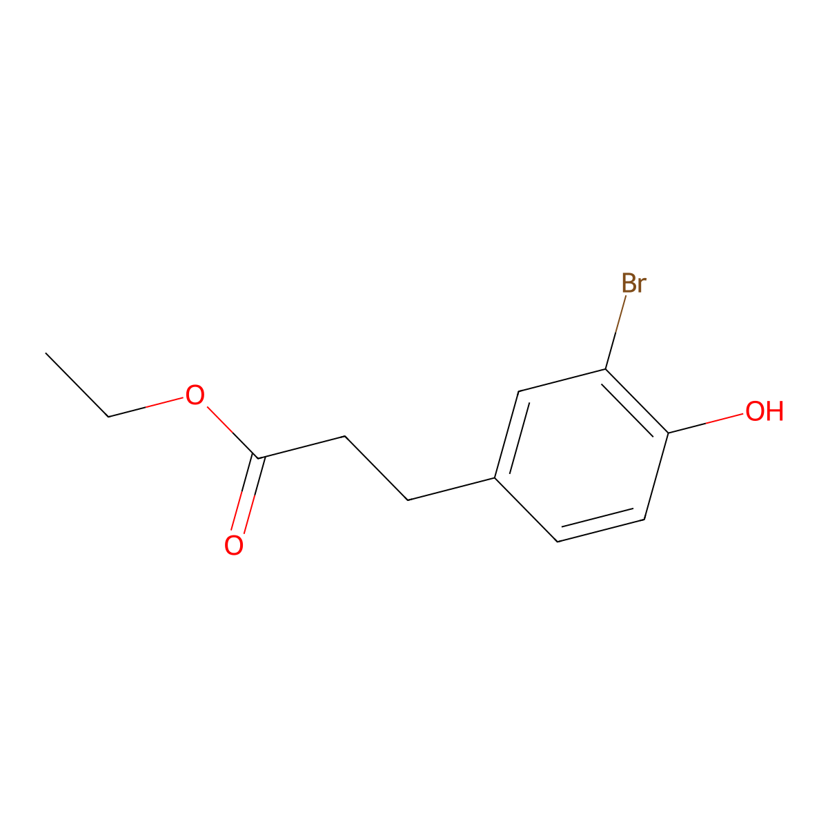 Ethyl 3-(3-bromo-4-hydroxyphenyl)propanoate molecular structure, CAS 250284-66-3
