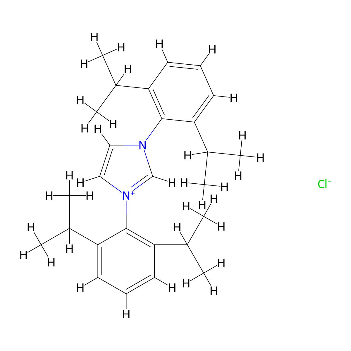 1,3-Bis(2,6-diisopropylphenyl)imidazolium chloride molecular structure, CAS 250285-32-6