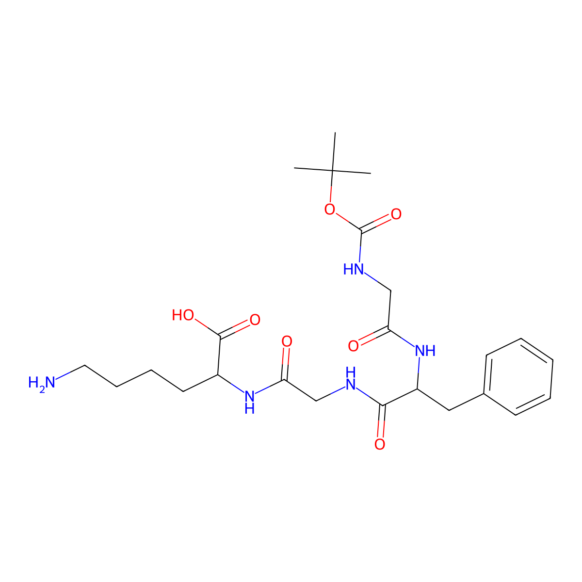 Boc-Gly-Phe-Gly-Lys-OH molecular structure, CAS 250290-82-5