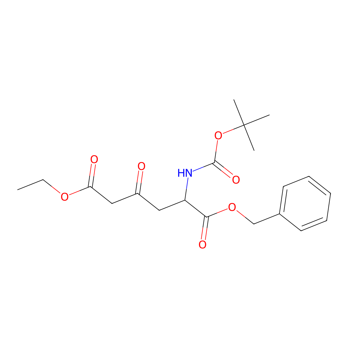 (S)-1-Benzyl 6-ethyl 2-((tert-butoxycarbonyl)amino)-4-oxohexanedioate molecular structure, CAS 250291-82-8