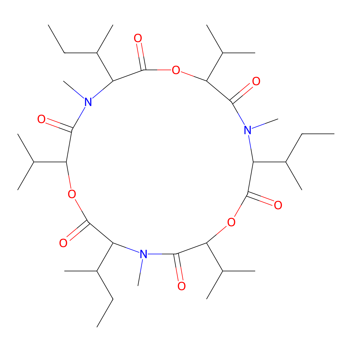 Enniatin A molecular structure, CAS 2503-13-1
