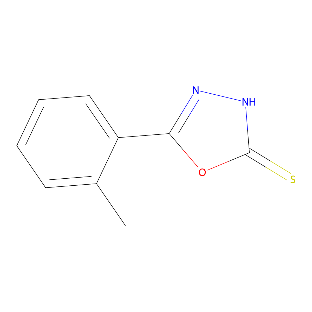 5-(2-Methylphenyl)-1,3,4-oxadiazole-2-thiol molecular structure, CAS 2503-66-4