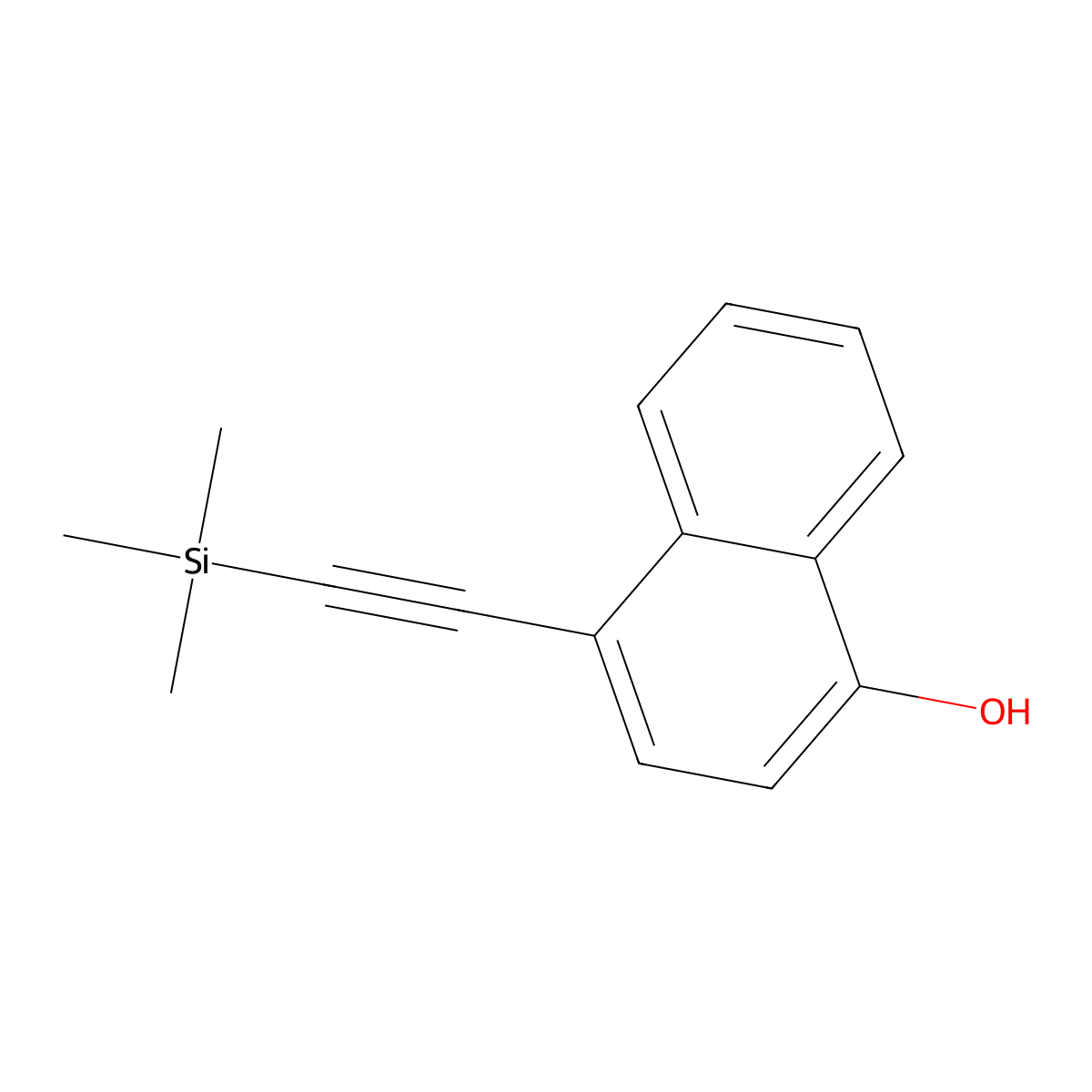 4-((Trimethylsilyl)ethynyl)naphthalen-1-ol molecular structure, CAS 2503065-61-8