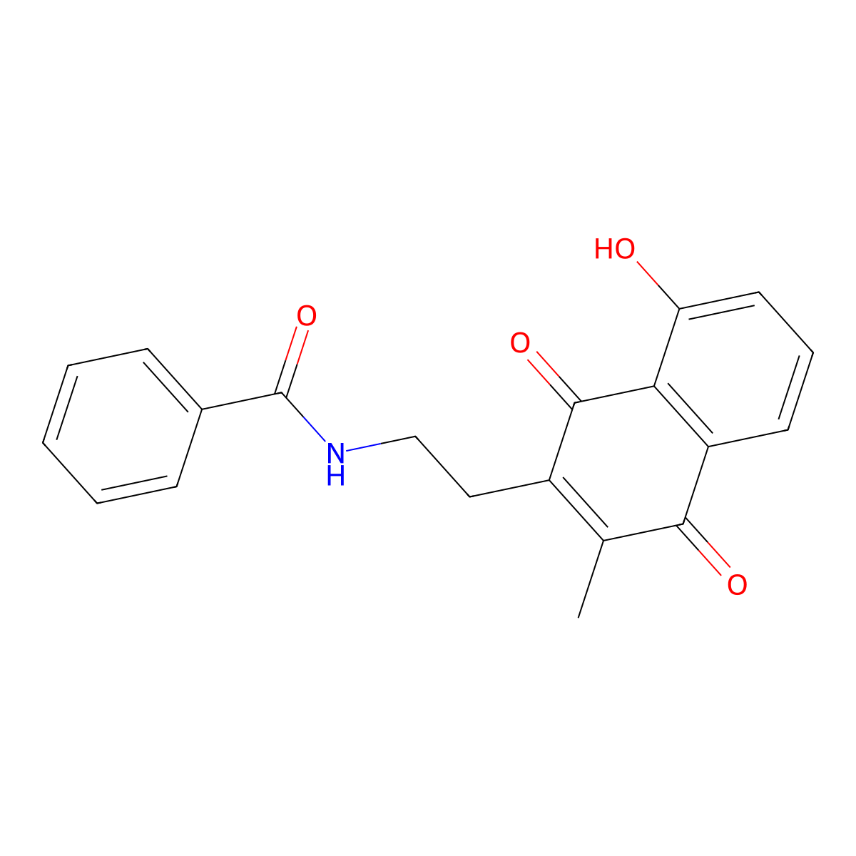 N-[2-(8-hydroxy-3-methyl-1,4-dioxonaphthalen-2-yl)ethyl]benzamide molecular structure, CAS 2503096-50-0
