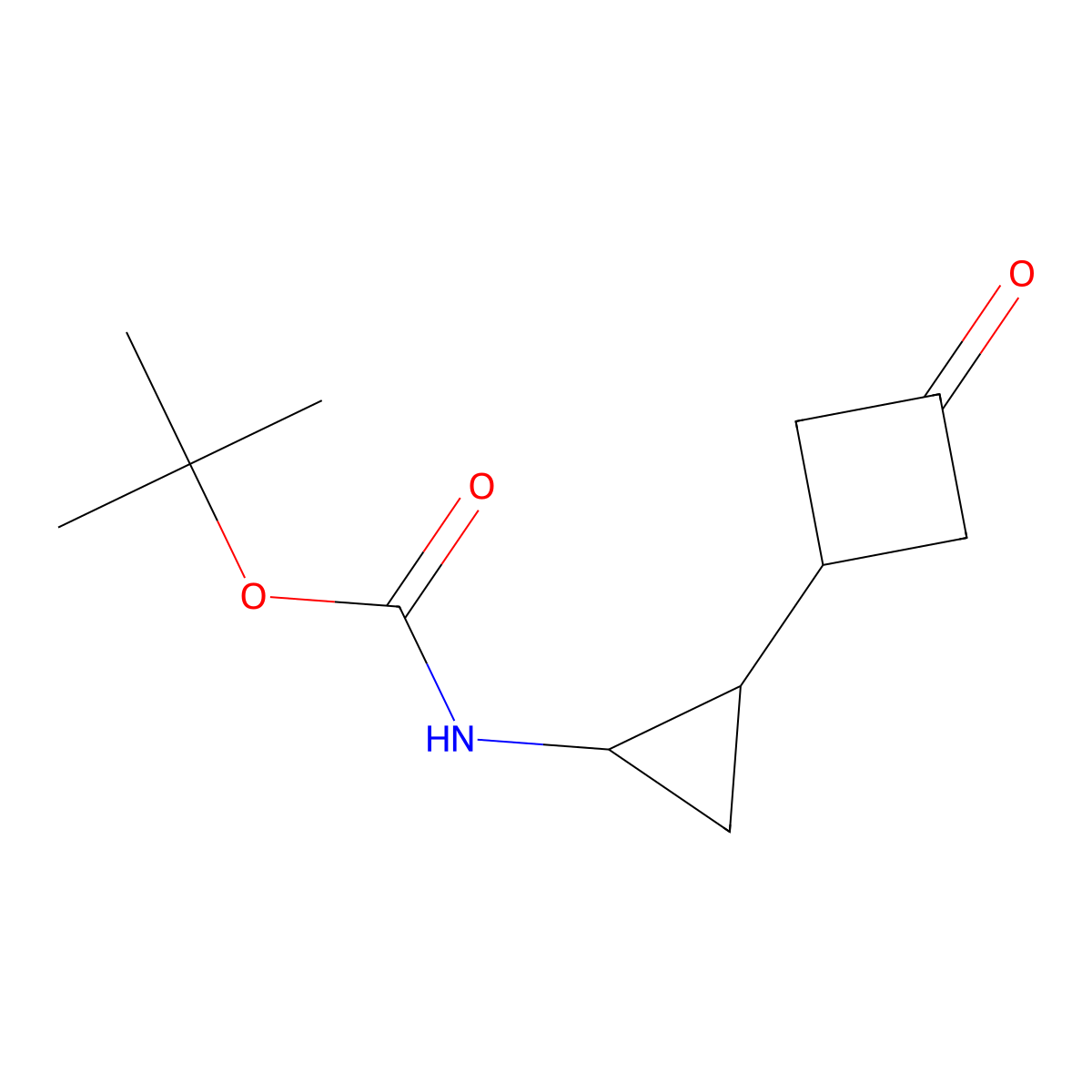 rac-tert-butylN-[(1R,2S)-2-(3-oxocyclobutyl)cyclopropyl]carbamate,trans molecular structure, CAS 2503155-13-1