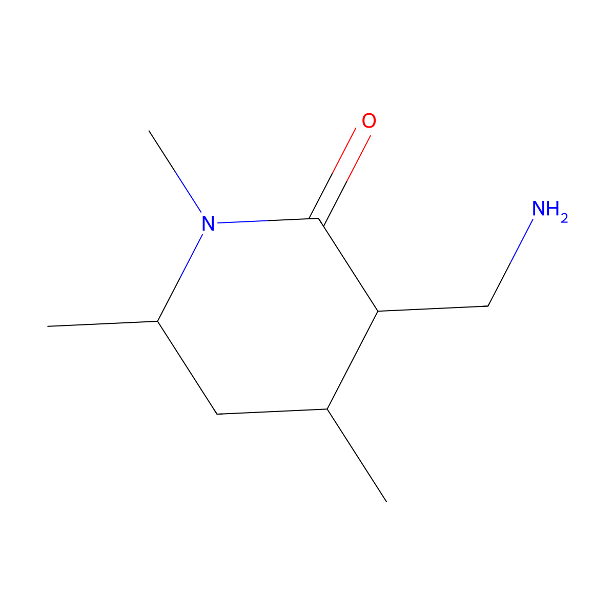 rac-(3R,4S,6R)-3-(aminomethyl)-1,4,6-trimethylpiperidin-2-one molecular structure, CAS 2503155-17-5