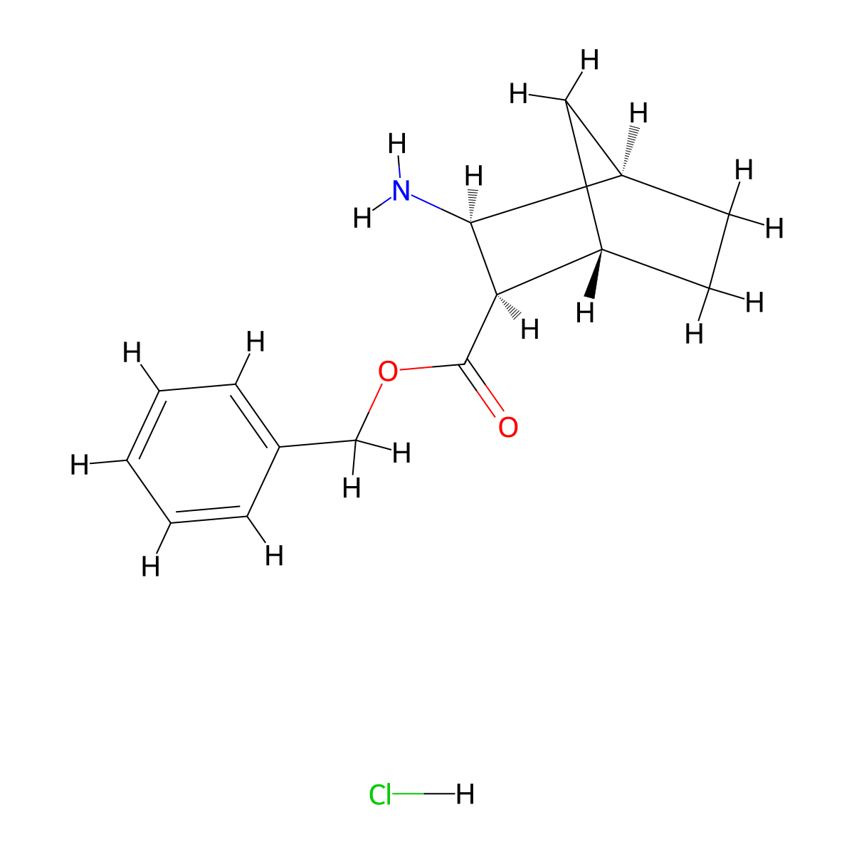 rac-benzyl (1R,2S,3R,4S)-3-aminobicyclo[2.2.1]heptane-2-carboxylate hydrochloride molecular structure, CAS 2503155-25-5
