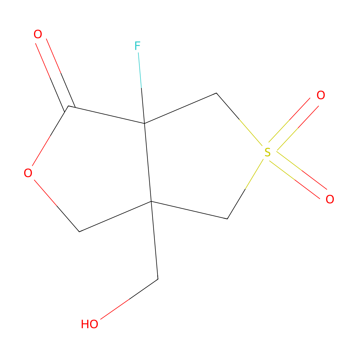 rac-(3aR,6aS)-6a-fluoro-3a-(hydroxymethyl)-hexahydro-5lambda6-thieno[3,4-c]furan-1,5,5-trione molecular structure, CAS 2503155-32-4