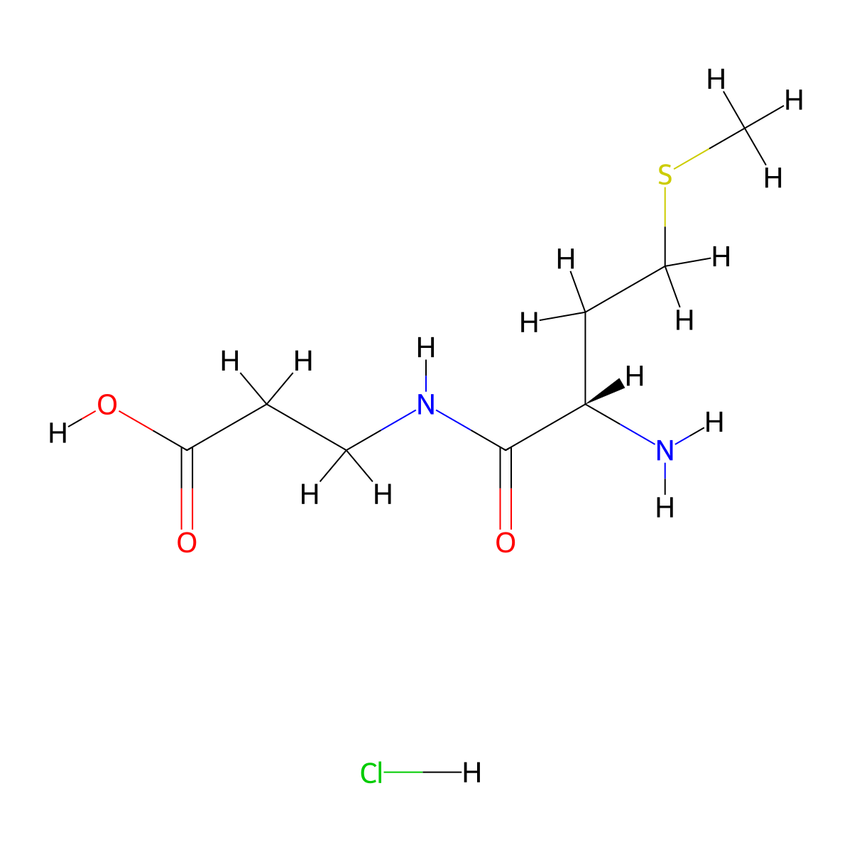 3-((2S)-2-amino-4-(methylsulfanyl)butanamido)propanoic acid hydrochloride molecular structure, CAS 2503155-58-4