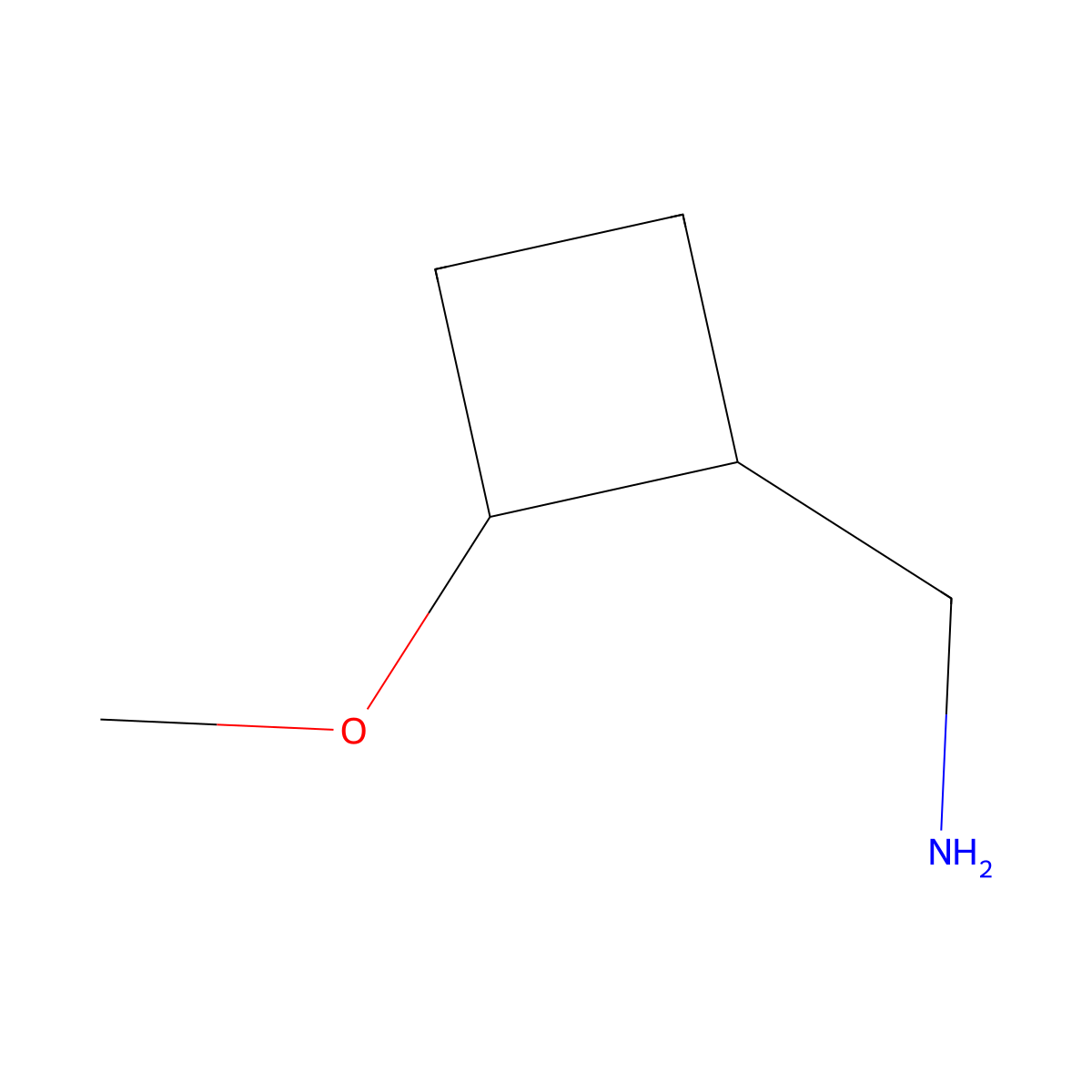 rac-1-[(1R,2S)-2-methoxycyclobutyl]methanamine molecular structure, CAS 2503155-66-4