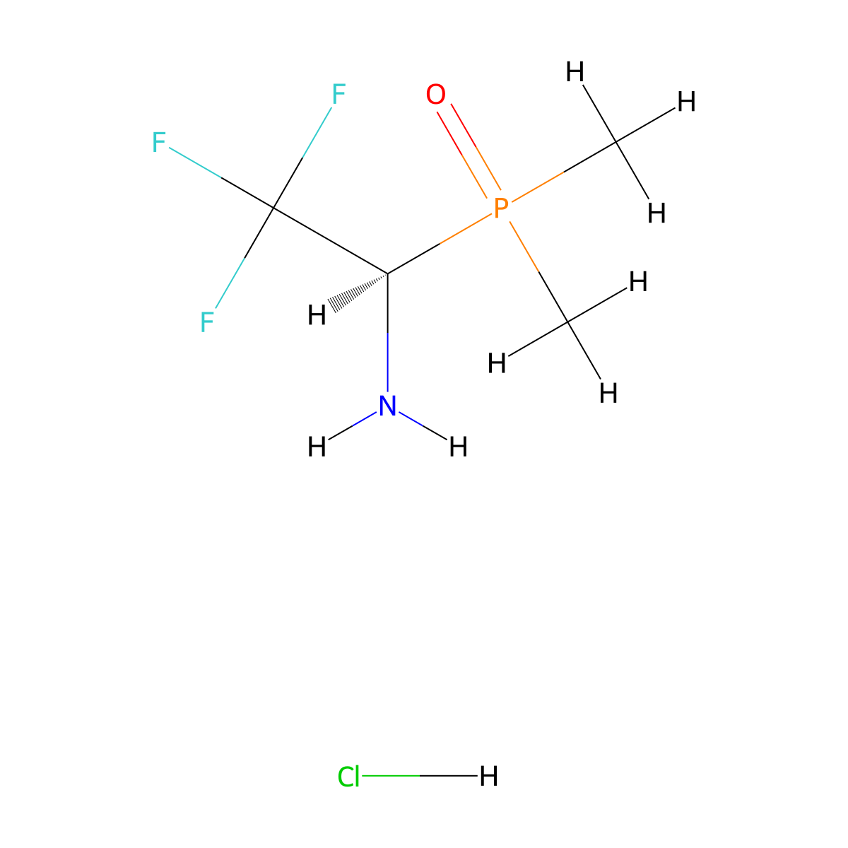 (1R)-1-(dimethylphosphoryl)-2,2,2-trifluoroethan-1-amine hydrochloride molecular structure, CAS 2503155-67-5