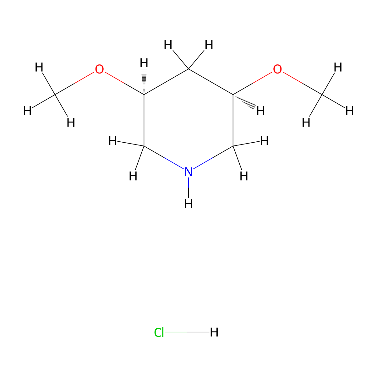 (3R,5S)-3,5-dimethoxypiperidine hydrochloride molecular structure, CAS 2503155-69-7